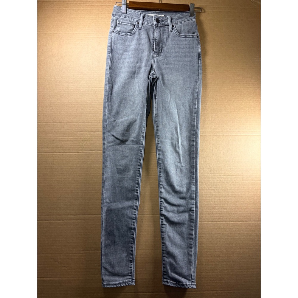 Levi's 721 High‎ Rise Skinny Jeans Womens Size 25 Grey Denim Slim Fit Pants